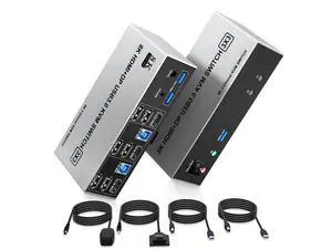 8K@60Hz USB3.0 2 Displayport+HDMI KVM Switch Triple Monitor 2Computer, 2PC Share 3Monitors (HDMI+2 Displayport) KVM Switch with Audio Microphone and 3USB Ports, HDMI+2 DP Monitor Switch for 2PC 8K@60Hz USB3.0 2 Displayport+HDMI KVM Switch Triple Monitor 2Computer, 2PC Share 3Monitors (HDMI+2 Displayport) KVM Switch with Audio Microphone and 3USB Ports, HDMI+2 DP Monitor Switch for 2PC