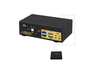 2 Port USB 3.0 Dual Monitor Displayport KVM Switch 2 in 2 Out, Displayport 1.4 8K @30Hz 4K @144Hz with Audio and Cables for 2 Computers Support Hotkey Switching 2 Port USB 3.0 Dual Monitor Displayport KVM Switch 2 in 2 Out, Displayport 1.4 8K @30Hz 4K @144Hz with Audio and Cables for 2 Computers Support Hotkey Switching