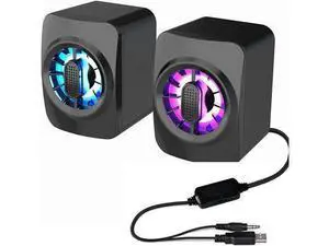 LED Light Mini Computer Speakers,6W PC Powered Speakers USB Speaker Monitor Speakers for Desktop Computer/PC/Laptop Gaming Speaker LED Light Mini Computer Speakers,6W PC Powered Speakers USB Speaker Monitor Speakers for Desktop Computer/PC/Laptop Gaming Speaker