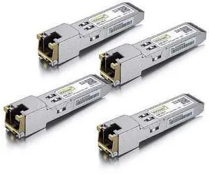 1.25G SFP-T, 1000BASE-T Copper SFP, SFP to RJ45 SFP, Compatible with Ubiquiti UniFi UF-SM-1G, Pack of 4 1.25G SFP-T, 1000BASE-T Copper SFP, SFP to RJ45 SFP, Compatible with Ubiquiti UniFi UF-SM-1G, Pack of 4