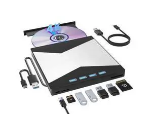 External Blu Ray Drives, 4K Portable Blu Ray Burner USB 3.0 Type-C UHD BD Player with SD/TF Port, CD/DVD Burner R/W 3D Blu Ray Drive, External 4k Blu Ray Drive Compatible with Windows Mac OS Laptop External Blu Ray Drives, 4K Portable Blu Ray Burner USB 3.0 Type-C UHD BD Player with SD/TF Port, CD/DVD Burner R/W 3D Blu Ray Drive, External 4k Blu Ray Drive Compatible with Windows Mac OS Laptop