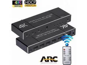4K HDMI 2.0 Switch 4x1 HDMI Switcher Audio Extractor with SPDIF Coaxial 3.5mm Audio Out With ARC For PS3 PS4 Apple TV HDTV 4K HDMI 2.0 Switch 4x1 HDMI Switcher Audio Extractor with SPDIF Coaxial 3.5mm Audio Out With ARC For PS3 PS4 Apple TV HDTV