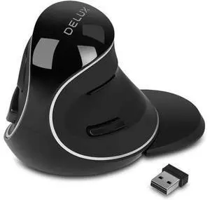 DELUX Ergonomic Wireless Mouse with USB Receiver, 2.4G Wireless Vertical Mouse with 3 Adjustable DPI (800/1200/1600), 6 Buttons, Removable Wrist Rest for Laptop PC Computer (M618Plus Wireless-Black) DELUX Ergonomic Wireless Mouse with USB Receiver, 2.4G Wireless Vertical Mouse with 3 Adjustable DPI (800/1200/1600), 6 Buttons, Removable Wrist Rest for Laptop PC Computer (M618Plus Wireless-Black)