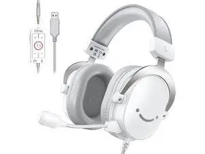 FIFINE USB PC Gaming Headset with 3.5mm Audio Jack, Detachable Microphone, 7.1 Surround Sound, Volume Control, Streaming Over-Ear Wired Headphones for Computer, PS5, Controller, Xbox-H9 White FIFINE USB PC Gaming Headset with 3.5mm Audio Jack, Detachable Microphone, 7.1 Surround Sound, Volume Control, Streaming Over-Ear Wired Headphones for Computer, PS5, Controller, Xbox-H9 White