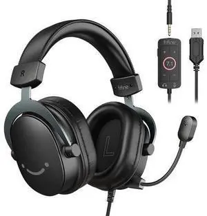 PC Gaming Headset, USB Headset with 7.1 Surround Sound, Detachable Microphone, Control Box, 3.5mm Headphones Jack, Over-Ear Wired Headset for PS5/PS4/Xbox/Switch, Black-AmpliGame H9 PC Gaming Headset, USB Headset with 7.1 Surround Sound, Detachable Microphone, Control Box, 3.5mm Headphones Jack, Over-Ear Wired Headset for PS5/PS4/Xbox/Switch, Black-AmpliGame H9