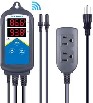 ITC-306A WiFi Aquarium Thermostat with Two Probes only for Heater | Heater Controller 120V~1200W Temperature Control for Aquarium Breeding Reptiles Hatching ITC-306A WiFi Aquarium Thermostat with Two Probes only for Heater | Heater Controller 120V~1200W Temperature Control for Aquarium Breeding Reptiles Hatching