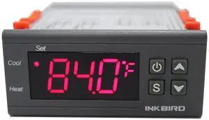 Dual Stage DV 12V Digital Temperature Controller Fahrenheit Thermostat Heating and Cooling for Homebrewing Brew Fermenter Fridge Incubator Greenhouse Dual Stage DV 12V Digital Temperature Controller Fahrenheit Thermostat Heating and Cooling for Homebrewing Brew Fermenter Fridge Incubator Greenhouse