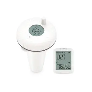 Wireless Pool Thermometer and Receiver Set, Updated Version Floating Thermometer with Easy Read Display, Thermometer for Swimming Pool, Hot Tub, Hot SpringBattery not Included Wireless Pool Thermometer and Receiver Set, Updated Version Floating Thermometer with Easy Read Display, Thermometer for Swimming Pool, Hot Tub, Hot SpringBattery not Included