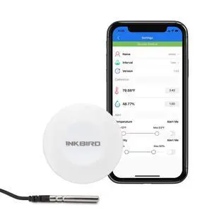 Thermometer and Hygrometer Smart Sensor Data Logger with Waterproof External Probe Magnet for Android and iOS, for Food Storage Brewing Reptiles Instrument IBS-TH1(Battery not Included) Thermometer and Hygrometer Smart Sensor Data Logger with Waterproof External Probe Magnet for Android and iOS, for Food Storage Brewing Reptiles Instrument IBS-TH1(Battery not Included)