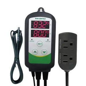 Dual Stage Temperature Controller Heating and Cooling with AC 100 to 240V ITC-308S and NTC Probe for Grow Room Fermentation Fridge Brewing Dual Stage Temperature Controller Heating and Cooling with AC 100 to 240V ITC-308S and NTC Probe for Grow Room Fermentation Fridge Brewing