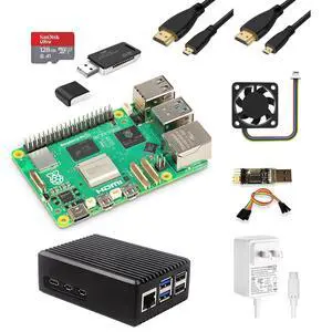Rasp Pi 5 8GB Starter Kit, Pi 5 Single Board Computer, with Metal Case, 128GB Card and Card Readers, HDMI Cables and 27W USB C Power Supply Compatible with Raspberry Pi 5 (8GB Bundle) Rasp Pi 5 8GB Starter Kit, Pi 5 Single Board Computer, with Metal Case, 128GB Card and Card Readers, HDMI Cables and 27W USB C Power Supply Compatible with Raspberry Pi 5 (8GB Bundle)
