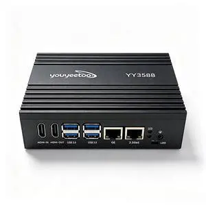 Black Metal Case for YY3588 8-core 64-bit AI Single Board ComputerSupport PCIe 3.0 2280 NVMe/SATA 3.0 SSD for AI IoT Edge Black Metal Case for YY3588 8-core 64-bit AI Single Board ComputerSupport PCIe 3.0 2280 NVMe/SATA 3.0 SSD for AI IoT Edge