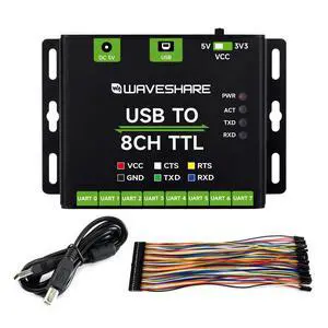 Industrial USB to 8CH TTL Converter, USB to UART, Multi Protection Circuits, Multi Systems Support, USB to TTL Adapter Industrial USB to 8CH TTL Converter, USB to UART, Multi Protection Circuits, Multi Systems Support, USB to TTL Adapter
