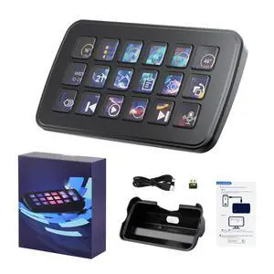 SK18 Multi-Functional AI Voice Control Panel, Onboard 18 × Membrane LCD Macro Keys, Supports Linux + QMK Dual-System Architecture and AIDA64 SK18 Multi-Functional AI Voice Control Panel, Onboard 18 × Membrane LCD Macro Keys, Supports Linux + QMK Dual-System Architecture and AIDA64