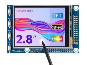 2.8inch Resistive Touch Screen TFT LCD, Compatible with 5/4B/3B/Zero/Zero W/Zero 2W/Pico/Pico W/Pico WH, 320x240 Resolution 2.8inch Resistive Touch Screen TFT LCD, Compatible with 5/4B/3B/Zero/Zero W/Zero 2W/Pico/Pico W/Pico WH, 320x240 Resolution