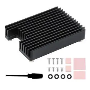 Dedicated Aluminum Heatsink CM4-HEATSINK-B for Compute Module 4 CM4 with Proper Space for Antenna Section Dedicated Aluminum Heatsink CM4-HEATSINK-B for Compute Module 4 CM4 with Proper Space for Antenna Section