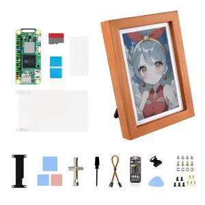 7.3inch E6 Full Color E-Paper with Solid Wood Photo Frame for Zero, Ultra-Long Standby, 800 × 480 Resolution, Bundle with Pi Zero 2 WHC, No Batt. 7.3inch E6 Full Color E-Paper with Solid Wood Photo Frame for Zero, Ultra-Long Standby, 800 × 480 Resolution, Bundle with Pi Zero 2 WHC, No Batt.