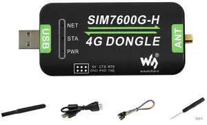 SIM7600G-H 4G DONGLE with Antenna with Industrial Grade 4G Communication and GNSS Positioning Peripheral Supports Global Band. SIM7600G-H 4G DONGLE with Antenna with Industrial Grade 4G Communication and GNSS Positioning Peripheral Supports Global Band.