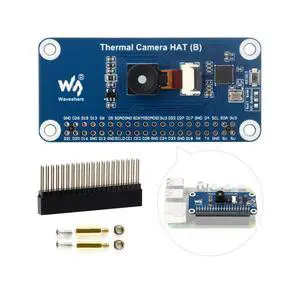 Long-Wave IR Thermal Imaging Camera HAT (B), Compatible with 5/4B/3B/Zero/Zero W/Zero 2W/Pico/Pico W/Pico WH, 90° FOV IR Camera, 80×62 Pixels, Standard 40PIN GPIO Header Long-Wave IR Thermal Imaging Camera HAT (B), Compatible with 5/4B/3B/Zero/Zero W/Zero 2W/Pico/Pico W/Pico WH, 90° FOV IR Camera, 80×62 Pixels, Standard 40PIN GPIO Header