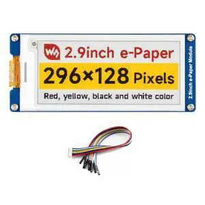 2.9inch E-Paper Display (G), E-Ink Display, 296x128, Red/Yellow/Black/White, SPI Interface, with Driver Board 2.9inch E-Paper Display (G), E-Ink Display, 296x128, Red/Yellow/Black/White, SPI Interface, with Driver Board