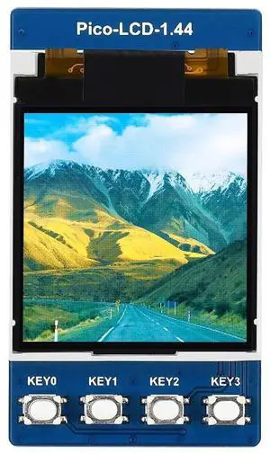 1.44inch LCD Display Module for Pico 65K RGB Colors 128×128 Pixels Embedded ST7735S Driver Using SPI Bus Comes with Pico C/C++ and MicroPython Demo 1.44inch LCD Display Module for Pico 65K RGB Colors 128×128 Pixels Embedded ST7735S Driver Using SPI Bus Comes with Pico C/C++ and MicroPython Demo