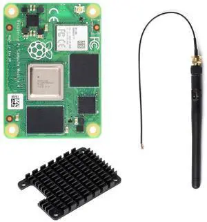 Pi Compute Module 4 Comes with an Official CM4102016 (with Wireless, 2GB RAM, 16GB eMMC Flash), an Antenna Kit and a HEATSINK. (3 Items) Pi Compute Module 4 Comes with an Official CM4102016 (with Wireless, 2GB RAM, 16GB eMMC Flash), an Antenna Kit and a HEATSINK. (3 Items)