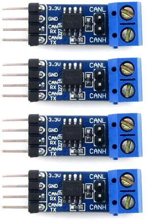 4PCS SN65HVD230 CAN Board Connecting MCUs to CAN Network Features ESD Protection Communication Evaluation Development Board 3.3V-4PCS Version 4PCS SN65HVD230 CAN Board Connecting MCUs to CAN Network Features ESD Protection Communication Evaluation Development Board 3.3V-4PCS Version