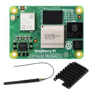 CM5 Pi Compute Module 5Comes with an Official CM5116016 (with Wireless, 16GB RAM, 16GB eMMC Flash), an Antenna Kit and a HEATSINK. (3 Items) CM5 Pi Compute Module 5Comes with an Official CM5116016 (with Wireless, 16GB RAM, 16GB eMMC Flash), an Antenna Kit and a HEATSINK. (3 Items)