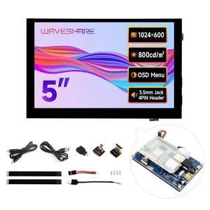 5inch High-Brightness Touch Screen, Compatible with 5/4B/3B/Zero/Zero W/Zero 2W/Pico/Pico W/Pico WH, Supports Windows 11/10/8.1/8/7 & Jetson Nano, Narrow-Bezel Capacitive Touch 5inch High-Brightness Touch Screen, Compatible with 5/4B/3B/Zero/Zero W/Zero 2W/Pico/Pico W/Pico WH, Supports Windows 11/10/8.1/8/7 & Jetson Nano, Narrow-Bezel Capacitive Touch