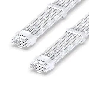 12VHPWR PSU Sleeved Cable, 12V-2x6, 600W, 60cm, Pure White 12VHPWR PSU Sleeved Cable, 12V-2x6, 600W, 60cm, Pure White