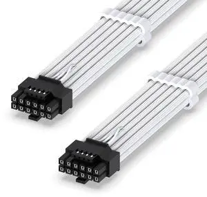 12VHPWR PSU Sleeved Cable, 12V-2x6, 600W Support, 60cm, White 12VHPWR PSU Sleeved Cable, 12V-2x6, 600W Support, 60cm, White