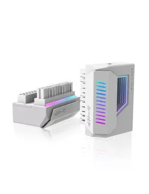Shield ATX 24-Pin 180° Angle Adapter, Infinity Mirror ARGB, White Shield ATX 24-Pin 180° Angle Adapter, Infinity Mirror ARGB, White