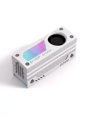 Shield ARGB M.2 2280 SSD Heatsink, Built-in 20mm PWM Fan, White Shield ARGB M.2 2280 SSD Heatsink, Built-in 20mm PWM Fan, White