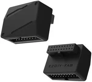 USB 3.2 Gen 1 19-Pin 90 Degree L-Shape Adapter, Motherboard USB 3.0 Internal Header Adapter,19-Pin Male to Female Converter for Front Panel USB-A, Black -RVS USB 3.2 Gen 1 19-Pin 90 Degree L-Shape Adapter, Motherboard USB 3.0 Internal Header Adapter,19-Pin Male to Female Converter for Front Panel USB-A, Black -RVS