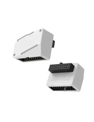 USB 3.2 Gen 1 19-Pin 90 Degree L-Shape Adapter, Motherboard USB 3.0 Internal Header Adapter,19-Pin Male to Female Converter for Front Panel USB-A,White -STD USB 3.2 Gen 1 19-Pin 90 Degree L-Shape Adapter, Motherboard USB 3.0 Internal Header Adapter,19-Pin Male to Female Converter for Front Panel USB-A,White -STD