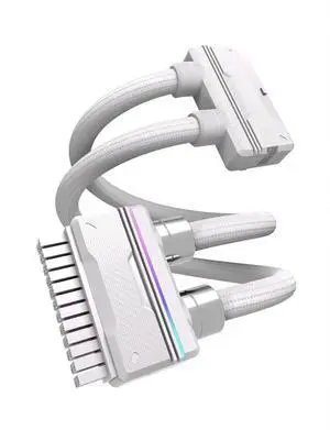 UNIFAS ARGB 24-Pin PSU Extension Cable, Unified Dual-Tube, White UNIFAS ARGB 24-Pin PSU Extension Cable, Unified Dual-Tube, White