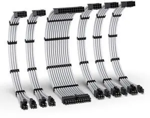 16AWG PSU Extension Kit, 300MM, 24-Pin/2xEPS/3xPCIe, White 16AWG PSU Extension Kit, 300MM, 24-Pin/2xEPS/3xPCIe, White