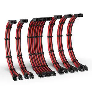 16AWG PSU Extension Kit, 300MM, 24-Pin/2xEPS/3xPCIe, Black Red 16AWG PSU Extension Kit, 300MM, 24-Pin/2xEPS/3xPCIe, Black Red