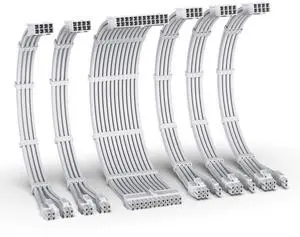 16AWG PSU Extension Kit, 300MM, 24-Pin/2xEPS/3xPCIe, All White 16AWG PSU Extension Kit, 300MM, 24-Pin/2xEPS/3xPCIe, All White