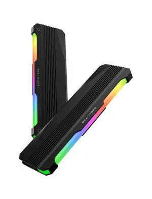 RH01 ARGB RAM Heatsink, DDR4/DDR5 Memory Cooler, 2-Pack, Black RH01 ARGB RAM Heatsink, DDR4/DDR5 Memory Cooler, 2-Pack, Black
