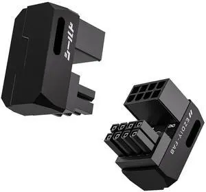 Shield Series 8-Pin PCIe GPU Power Adapter,180-Degree U-Turn Angled Connector, Aluminum Design for Graphics Cards Reverse Type,Black-2 Pack Shield Series 8-Pin PCIe GPU Power Adapter,180-Degree U-Turn Angled Connector, Aluminum Design for Graphics Cards Reverse Type,Black-2 Pack