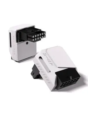 PCIe 5.1 12V-2x6 GPU Adapter, 600W, 90° Right-Angle, STD, White PCIe 5.1 12V-2x6 GPU Adapter, 600W, 90° Right-Angle, STD, White