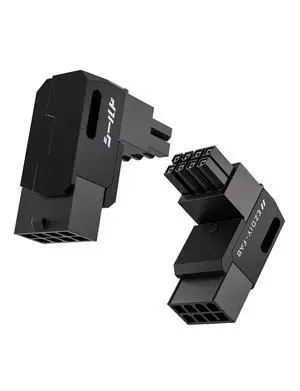 Shield Series 8-Pin PCIe GPU Power Adapter,90-Degree Angled Connector, Aluminum Design for Graphics Cards Reverse Type,Black-2 Pack Shield Series 8-Pin PCIe GPU Power Adapter,90-Degree Angled Connector, Aluminum Design for Graphics Cards Reverse Type,Black-2 Pack