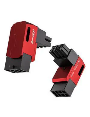 Shield Series 8-Pin PCIe GPU Power Adapter,90-Degree Angled Connector, Aluminum Design for Graphics Cards Reverse Type,Red-2 Pack Shield Series 8-Pin PCIe GPU Power Adapter,90-Degree Angled Connector, Aluminum Design for Graphics Cards Reverse Type,Red-2 Pack
