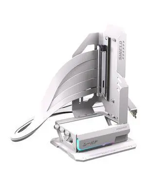 Shield ARGB Upright GPU Mount with PCIe 5.0 Riser Cable, Vertical GPU Bracket Support RTX 50 Series, 20 Degree Adjustable Angle, Magnetic & Fan-Slot Installation, 5V ARGB Sync White 600mm Shield ARGB Upright GPU Mount with PCIe 5.0 Riser Cable, Vertical GPU Bracket Support RTX 50 Series, 20 Degree Adjustable Angle, Magnetic & Fan-Slot Installation, 5V ARGB Sync White 600mm