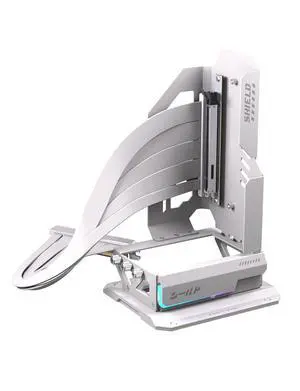 Shield ARGB Upright GPU Mount with PCIe 5.0 Riser Cable, Vertical GPU Bracket Support RTX 50 Series, 20 Degree Adjustable Angle, Magnetic & Fan-Slot Installation, 5V ARGB Sync White 400mm Shield ARGB Upright GPU Mount with PCIe 5.0 Riser Cable, Vertical GPU Bracket Support RTX 50 Series, 20 Degree Adjustable Angle, Magnetic & Fan-Slot Installation, 5V ARGB Sync White 400mm