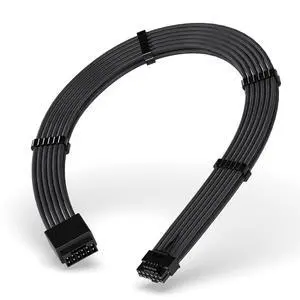16pin (12+4) 12VHPWR PCIe 5.0 GPU Power Sleeved Cable Extension, Male to Female, Compatible with RTX 5080, 5070, 4090, 4080, 4070,16AWG with Cable Combs-Black 16pin (12+4) 12VHPWR PCIe 5.0 GPU Power Sleeved Cable Extension, Male to Female, Compatible with RTX 5080, 5070, 4090, 4080, 4070,16AWG with Cable Combs-Black