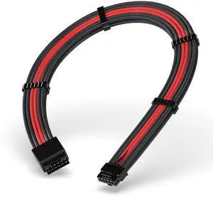 16pin (12+4) 12VHPWR PCIe 5.0 GPU Power Sleeved Cable Extension, Male to Female, Compatible with RTX 5080, 5070, 4090, 4080, 4070,16AWG with Cable Combs-Black Red 16pin (12+4) 12VHPWR PCIe 5.0 GPU Power Sleeved Cable Extension, Male to Female, Compatible with RTX 5080, 5070, 4090, 4080, 4070,16AWG with Cable Combs-Black Red