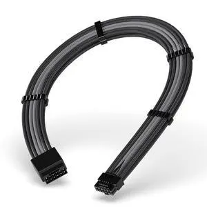 16pin (12+4) 12VHPWR PCIe 5.0 GPU Power Sleeved Cable Extension, Male to Female, Compatible with RTX 5080, 5070, 4090, 4080, 4070,16AWG with Cable Combs-Black Grey 16pin (12+4) 12VHPWR PCIe 5.0 GPU Power Sleeved Cable Extension, Male to Female, Compatible with RTX 5080, 5070, 4090, 4080, 4070,16AWG with Cable Combs-Black Grey