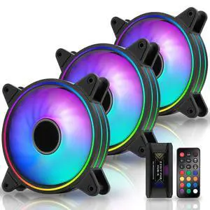 Moonlight 120mm RGB Case Fan with Fan Hub X and Remote,Motherboard Aura SYNC,Speed Control,ARGB Fan for PC Case-3 Pack Moonlight 120mm RGB Case Fan with Fan Hub X and Remote,Motherboard Aura SYNC,Speed Control,ARGB Fan for PC Case-3 Pack